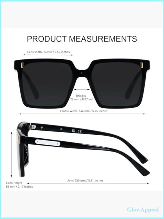 Oversized Square Sunglasses Women Men Retro Rimless Big Sun Glasses UV